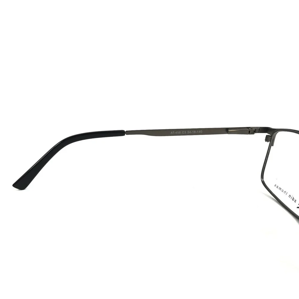 Adin Thomas Eyeglasses Frames AT-456 C3 Black Gray Rectangle Full Rim 54-18-140